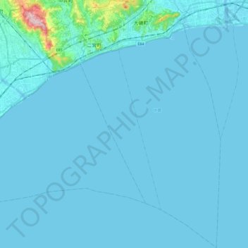 Topografische kaart Naka District, hoogte, reliëf