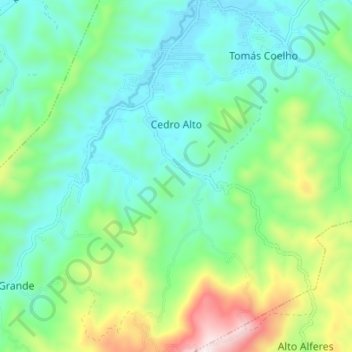 Topografische kaart Cedro Alto, hoogte, reliëf