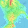 Topografische kaart Okinawa, hoogte, reliëf