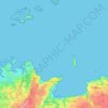Topografische kaart Perros-Guirec, hoogte, reliëf