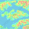 Topografische kaart Isla O'Brien, hoogte, reliëf