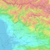 Topografische kaart Samegrelo-Zemo Svaneti, hoogte, reliëf