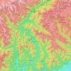 Topografische kaart Upper Siang, hoogte, reliëf