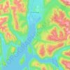 Topografische kaart Kitimat, hoogte, reliëf