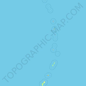 Topografische kaart Mariana Islands, hoogte, reliëf