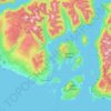 Topografische kaart Area F (West Howe Sound), hoogte, reliëf