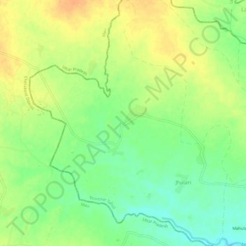 Topografische kaart Ghatia, hoogte, reliëf