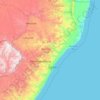 Topografische kaart KwaZulu-Natal, hoogte, reliëf
