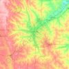 Topografische kaart Lancaster County, hoogte, reliëf