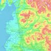Topografische kaart Lancashire, hoogte, reliëf
