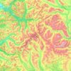 Topografische kaart Alpine Lakes Wilderness, hoogte, reliëf