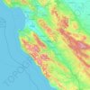 Topografische kaart Monterey County, hoogte, reliëf