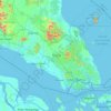 Topografische kaart Johor, hoogte, reliëf