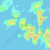 Topografische kaart Isla Wollaston, hoogte, reliëf