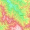 Topografische kaart Bhaderwah, hoogte, reliëf