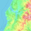 Topografische kaart Aljezur, hoogte, reliëf
