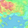 Topografische kaart Macédoine-Orientale-et-Thrace, hoogte, reliëf