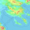 Topografische kaart Chalkidiki, hoogte, reliëf