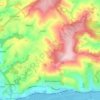 Topografische kaart Bishopsteignton, hoogte, reliëf