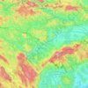 Topografische kaart Krka, hoogte, reliëf