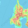 Topografische kaart West Sulawesi, hoogte, reliëf