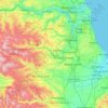 Topografische kaart County Durham, hoogte, reliëf