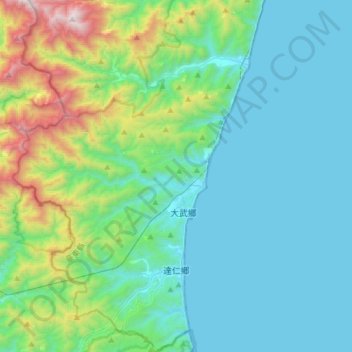 Topografische kaart 達仁鄉, hoogte, reliëf