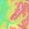 Topografische kaart Salmo-Priest Wilderness, hoogte, reliëf