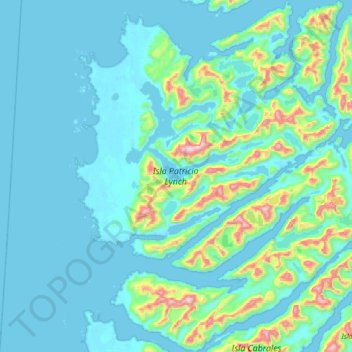 Topografische kaart Isla Patricio Lynch, hoogte, reliëf
