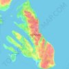Topografische kaart Isla Puluqui, hoogte, reliëf