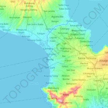 Topografische kaart Taal, hoogte, reliëf