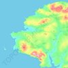 Topografische kaart Glencolumbkille, hoogte, reliëf