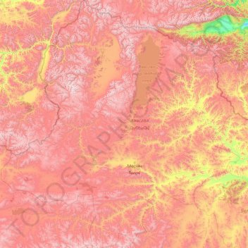 Topografische kaart Хөвсгөл ᠬᠥᠪᠰᠦᠭᠦᠯ, hoogte, reliëf