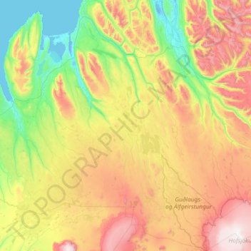 Topografische kaart Húnabyggð, hoogte, reliëf