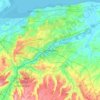 Topografische kaart Cantorbéry, hoogte, reliëf