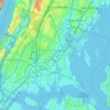 Topografische kaart Bronx County, hoogte, reliëf