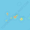 Topografische kaart Iles Canaries, hoogte, reliëf