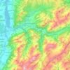 Topografische kaart Charmey, hoogte, reliëf