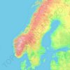 Topografische kaart Zweden, hoogte, reliëf