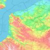 Topografische kaart Norte-Paso de Calais, hoogte, reliëf
