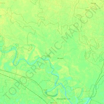 Topografische kaart Minapur, hoogte, reliëf