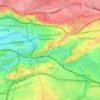Topografische kaart Kyje, hoogte, reliëf