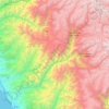 Topografische kaart Río Mala, hoogte, reliëf