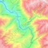 Topografische kaart Huallanca, hoogte, reliëf