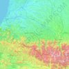 Topografische kaart Pyrenäen-Atlantik, hoogte, reliëf