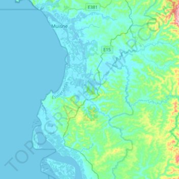 Topografische kaart San Gregorio, hoogte, reliëf