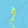 Topografische kaart Talaud Islands, hoogte, reliëf