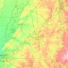 Topografische kaart West Tennessee, hoogte, reliëf