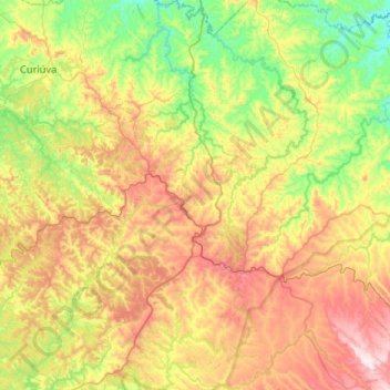 Topografische kaart Ventania, hoogte, reliëf