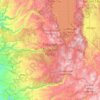 Topografische kaart Eldorado National Forest, hoogte, reliëf